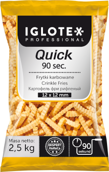 Frytki Quick 90 sec. karbowane 12x12